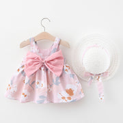 Summer Princess Dress Cute Bow Flowers Clothing Set