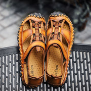 Sandálias de verão em couro antiderrapante e sapatos confortáveis
