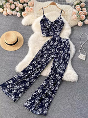 Summer Women Sexy Printed Two Piece Set