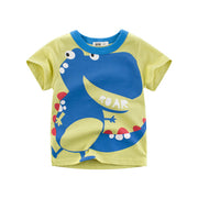 Áo phông hoạt hình khủng long trẻ em mùa hè cho bé trai