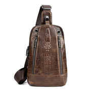 Pánska cestovná taška z hovädzej kože s krokodílím zrnom