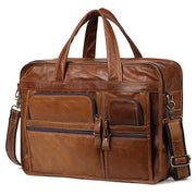 Чанти за службено патување Торби за лаптоп од вистинска кожа, кафена боја