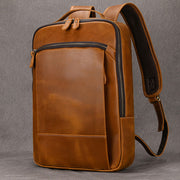 Classic Travel Retro Men Crazy Horse Leather Backpack