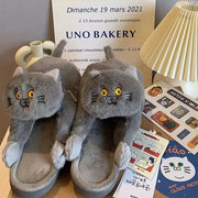 Unisex domácí pantofle Vnitřní teplé chlupaté anime pantofle Cats