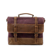 Waterproof Oil Wax Canvas & Leather Briefcase for Men