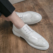Sepatu Bisnis Pria Kulit Putih Gaun Sepatu Kulit