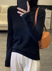 Woman Sweater Soft Warm Turtle Neck Blouses