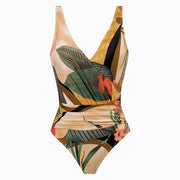 Wanita Deep V One-piece Swimwear Cover-up Swimsuit