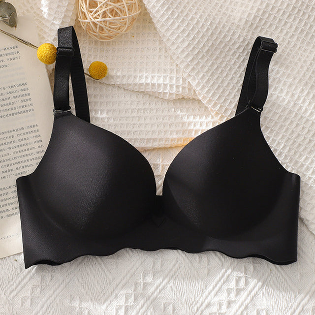 QWERTYU Bras for Women Padded Push-Up Bra Seamless Wire Free Push-Up Bra  44A Complexion