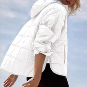 Dame høst-vinter polstret jakke med hette med lange armer