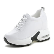 Pambabaeng Black White Sneakers Pumps Soft Leather Shoes
