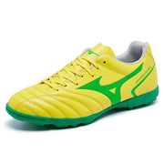 Yellow Lace-up Leather Soccer Shoes